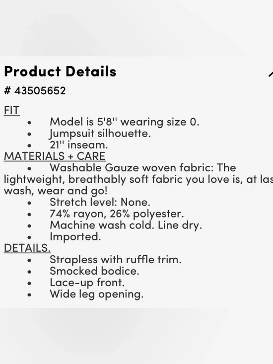 Torrid Smocked Lace Up Strapless Culotte Jumpsuit - Size 1X - NWT! - Picture 10 of 10